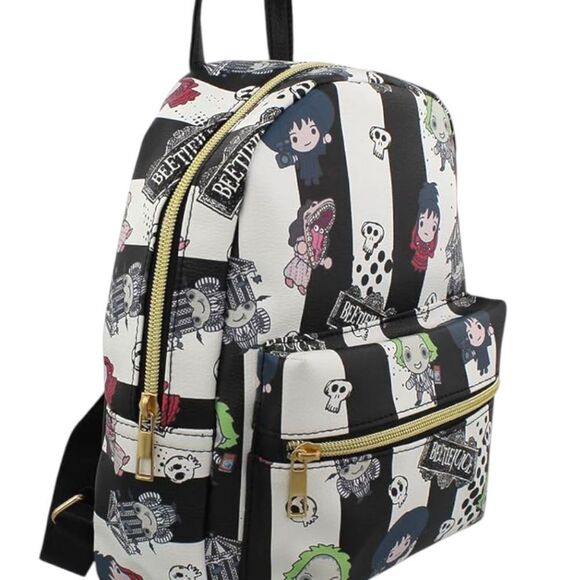 Beetlejuice Striped Mini Backpack NWT - Picture 3 of 6